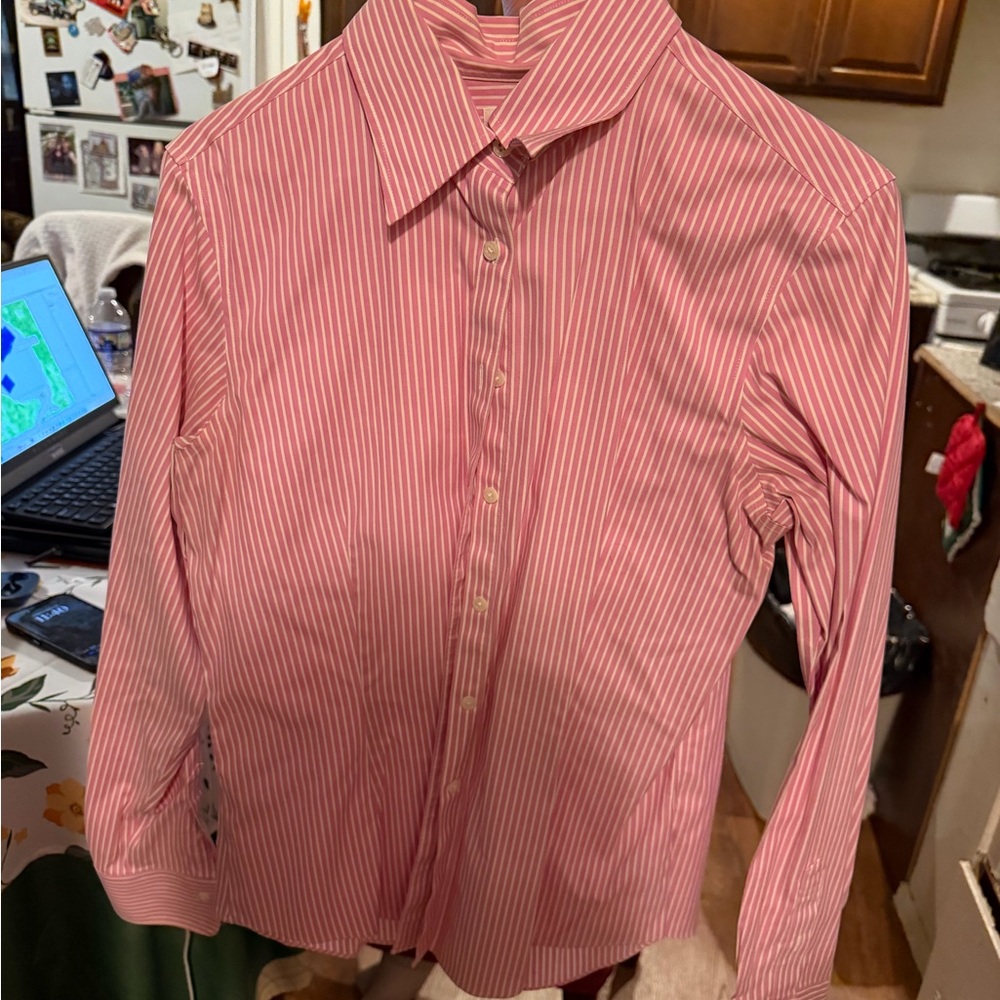 Brooks Brothers Pink and White Striped Shirt